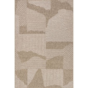 Nuloom Linnea Geometric 5x8 Indoor/Outdoor Area Rug for Living Room Patio Deck Front Porch Kitchen, Tan - 1 of 4