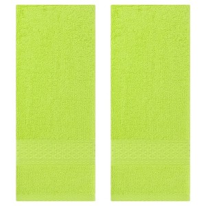 Unique Bargains Bathroom Quick Drying Cotton Hand Towel 13" x 30" 2 Pcs - 1 of 4