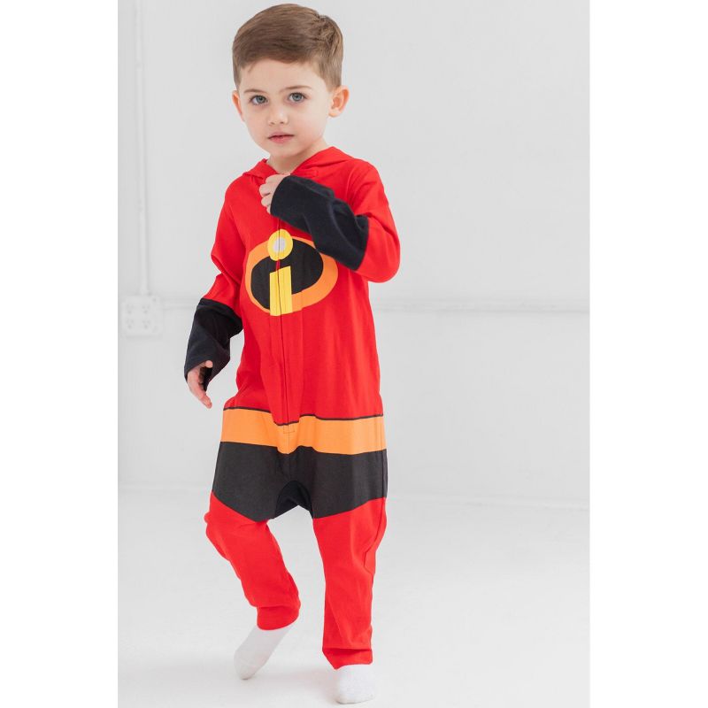 Disney Incredibles Mr. Incredible Zip Up Cosplay Coverall Newborn to Toddler , 2 of 8