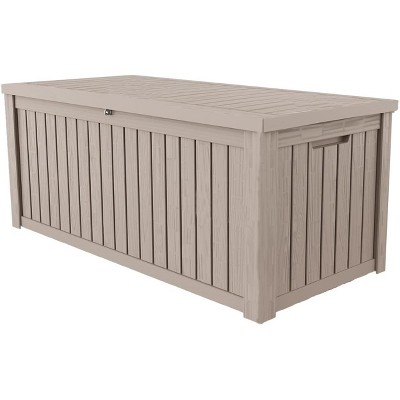 BI&SEA 180 Gallon Waterproof Deck Box-148A,Lockable Resin Storage Box for Patio Furniture Cushions Garden Tools and Outdoor Delivery Storage