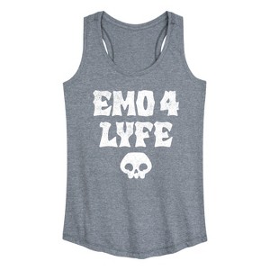 Women's Instant Message Emo 4 Lyfe Graphic Racerback Tank - Heather ...