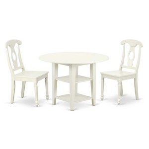 Southwestern Round Dining Set 3Pc Table w/ 2 Chairs - 20/42 Inch Extendable Table - 1 of 4