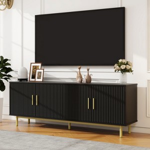 Vipbear 70" Fluted TV Stand with Adjustable Shelf for TVs up to 80 Inches,Entertainment Center with Storage,Modern TV Console for Living Room - 1 of 4