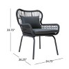GDFStudio Sedona Outdoor Rope Club Chairs with Cushions (Set of 2) - 3 of 4