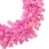 Northlight Pre-Lit Artificial Pine Christmas Wreath - 24" - Pink- Clear Lights - image 4 of 4