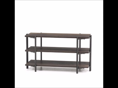 North Avenue Smoked Oak Industrial TV Stand with Metal Frame
