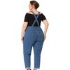 Agnes Orinda Women's Plus Size Adjustable Strap Cross Back Denim Jumpsuits - 4 of 4