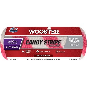 Wooster Genuine 7" Candy Stripe 1/4" Nap Roller Cover - R209-7 - 1 of 3