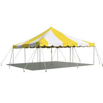 Party Tents Direct Weekender Outdoor Canopy Pole Tent, Yellow 20 ft x 20 ft