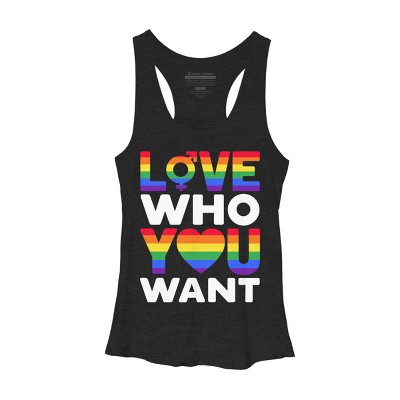 Adult Design By Humans Pride Love Who You WantBy BiTee Racerback Tank Top