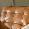 KINWELL Genuine Leather Accent Chair With Fabric Tape Wrapped Arms for Living Room Lounge - 4 of 4