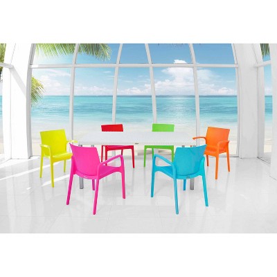 Alissa Green Stackable Resin Patio Dining Armchair Set
