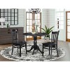 Round Dinette Set - 4 Chairs - Kitchen Dining Table Set - Rubber Wood - Modern Design - 2 of 4