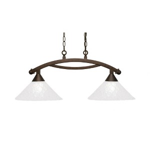 Toltec Lighting Bow 2 - Light Island Pendant Light in  Bronze with 12" Italian Bubble Shade - 1 of 1