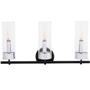 Remery Vanity Sconce - SCN5002 - Chrome/Black - Safavieh - 1 of 3