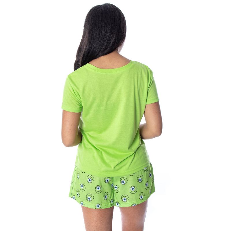 Disney Women's Monsters Inc. Mike Wazowski Shirt and Shorts Pajama Set Lime Green, 5 of 6