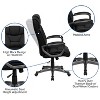 Emma and Oliver High Back Black LeatherSoft Executive Swivel Office Chair with Lip Edge Base - 3 of 4