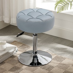 Arceso Adjustable Vanity Stool, 360° Swivel Faux Leather Stool for Makeup Room, Bathroom & Living Room - 1 of 4