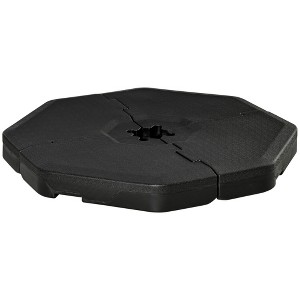 Outsunny 4 PC Patio Umbrella Base, Outdoor Hexagon Stand Cantilever Offset Umbrella Weights with 29 lb. Capacity Water or 275lb Capacity Sand, Black - 1 of 4