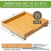 Hold N' Storage Bamboo Wooden Pull out Cabinet Organizer - 21"D Cabinet Opening Required. - Bamboo Tray and Heavy gauge metal rails. - 2 of 4
