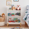 Danya B Steiner White 3-Tier Kids Book or Toy Figure Display Unit Freestanding Bookshelf with Contrasting Wood-Toned Legs - 2 of 4