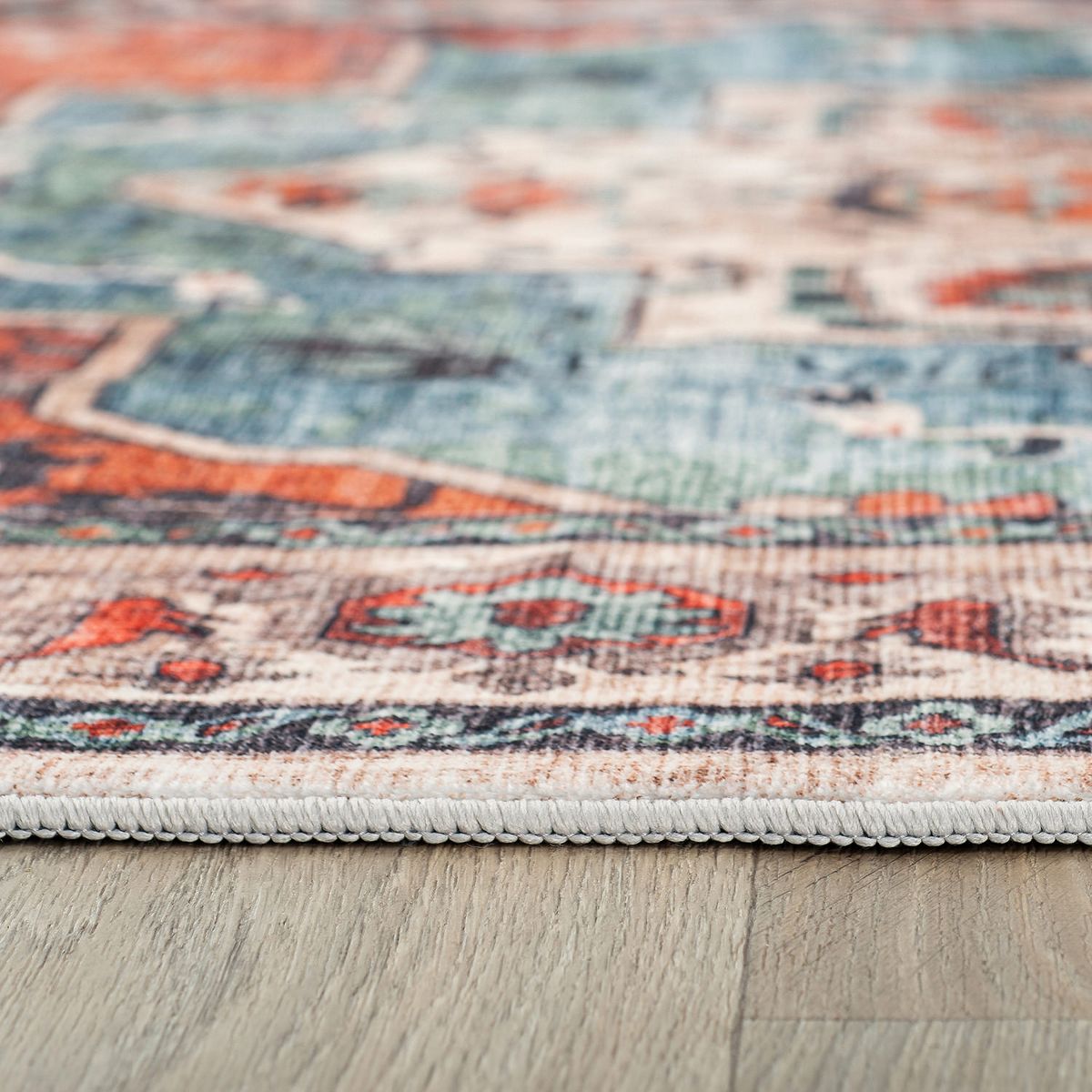 World Rug Gallery Transitional Medallion Washable Non Slip Area Rug: Stain & Fade-Resistant, Low Pile, Pet Friendly - thumbnail 3