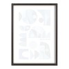 Kate and Laurel Blake Mid Century Fish Blue Framed Printed Glass by Rachel Lee of My Dream Wall, 18x24, Gray - 4 of 4