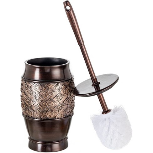 Brown toilet hot sale brush set