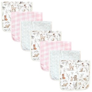 Hudson Baby Infant Girl Muslin Burp Cloth 7pk, Enchanted Forest, One Size - 1 of 4