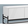 Monarch Specialties Tv Stand 60 Inch Console Media Entertainment Center Storage Cabinet White Laminate Black Metal Contemporary Modern - 3 of 4