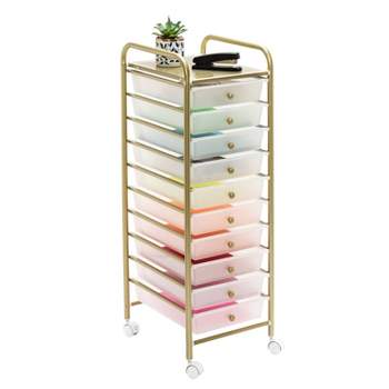 Honey-Can-Do 10 Drawer Rolling Cart Gold