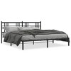 vidaXL Metal Bed Frame without Mattress with Headboard Black 76"x79.9" - 2 of 4