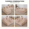 Modular Cloud Sectional Sofa w/Ottoman, No Assembly Corduroy Couch, Deep Seat u/l-Shape Sofa for Small Spaces, 4 Colors & Configurations - 3 of 4