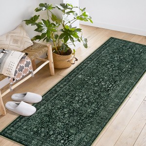 Area Rugs for Living Room Bedroom, Large Washable Rug, Vintage Floral Boho Carpet for Indoor Dining Room and Kids Room, Non Slip & Low Pile - 1 of 4
