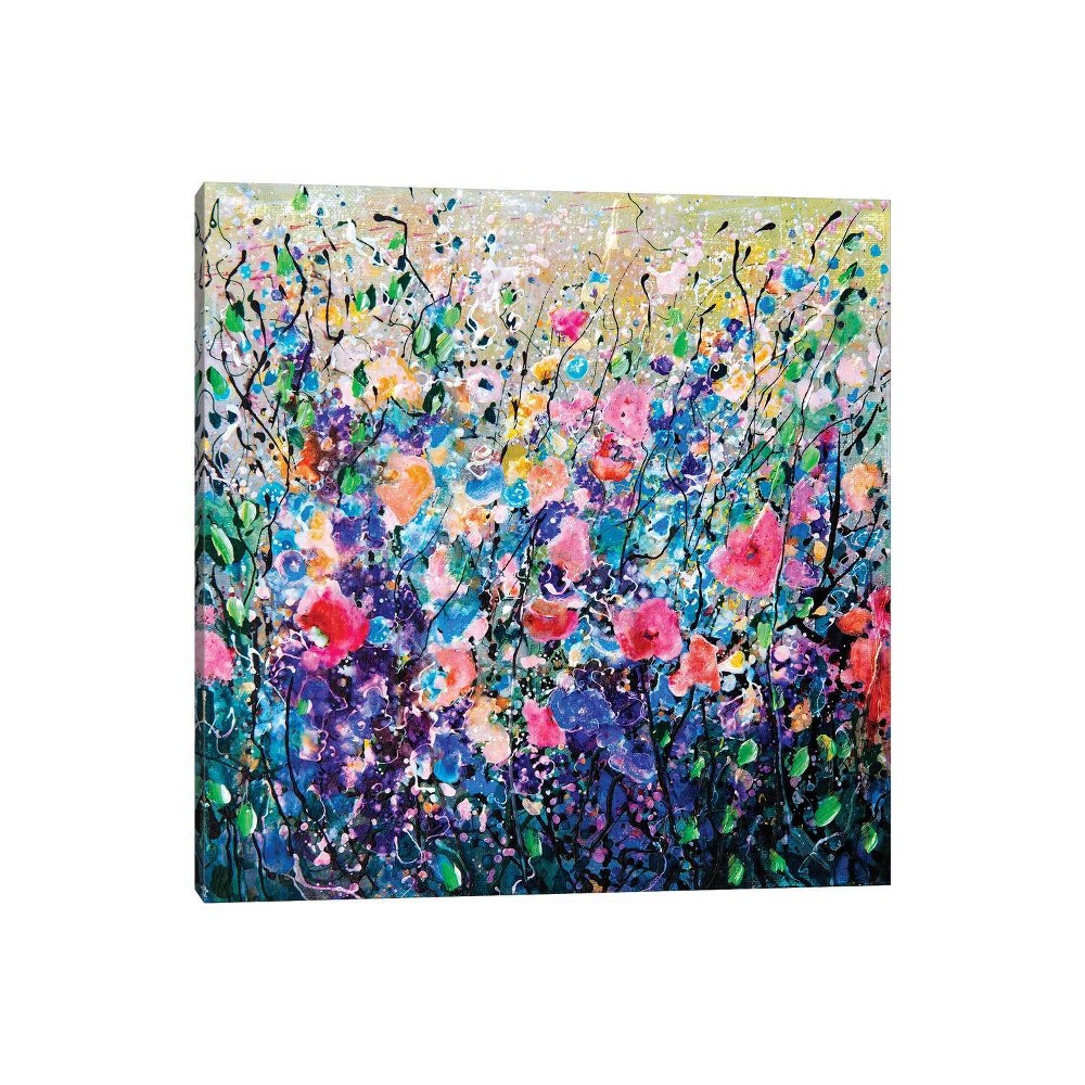 iCanvas 26"x26" Colorful Flowers Painting by OLena Art Canvas Print Wall Art