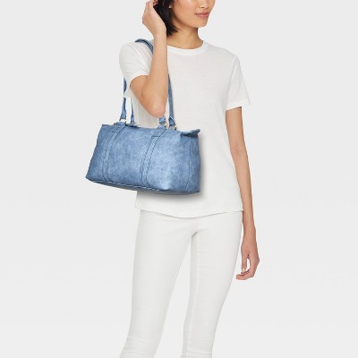 Universal Thread Faux Leather Distressed Satchel Bag - Universal Thread™ Blue — фото 2