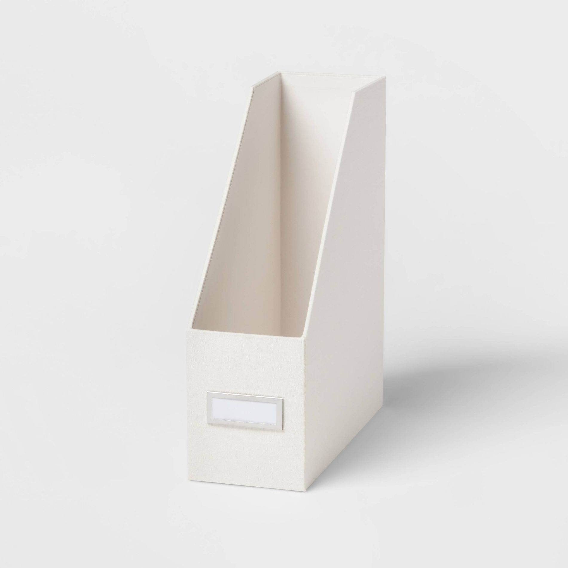 Canvas Magazine File Holder and Organizer Cream - Brightroom™: Desk Organizer, Magazine Storage, File Folders Bin