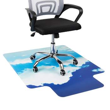 Mind Reader Office Chair Mat with Head in the Clouds Art Blue