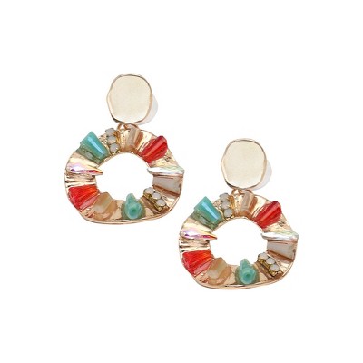 SOHI Women's Multicolour Creole Drop Earrings