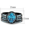 Slickblue Women’s Oval CZ Ring, Silver, 8x6mm Clear Stone, Accent Halo Design, Polished Stainless Steel, Size 5-10 - 2 of 4