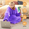 Inhand Gray Fuzzy Wearable Hoodie Blanket - Oversized Cozy Polyester Sweatshirt for Women, One Size Fits All - The Perfect Warm Gift - 4 of 4