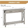 TackView Compact Entryway Table with Storage Drawers Shelf, Narrow Sofa Table with Metal Frame Wood Grain Finish for Living Room Hallway - 2 of 4