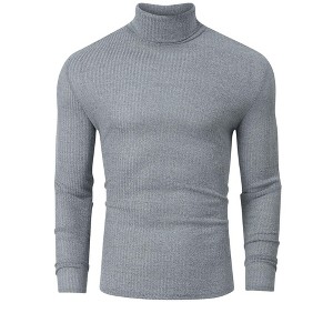 Coolmee Men's Slim Fit Basic Turtleneck Long Sleeve Lightweight Pullover Sweaters Casual Knitted Tops - 1 of 4