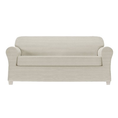 
2pc Chenille Stretch Sofa Slipcover - Zenna Home