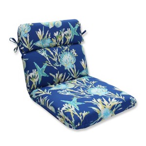 Daytrip Pacific Outdoor Rounded Corners Chair Cushion Blue - Pillow Perfect - 1 of 3