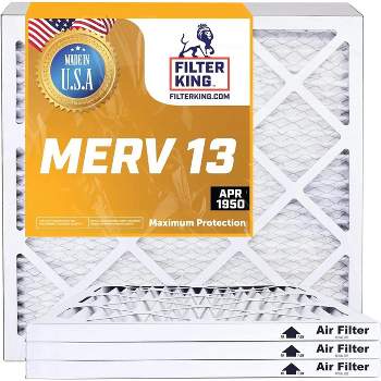 Filter King 22x24x1 Air Filter | 4-PACK | MERV 13 HVAC Pleated A/C Furnace Filters | MADE IN USA | Actual Size: 21.5 x 23.5 x .75"