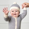 Hope & Henry Layette Baby Organic Button Front Romper and Pom Beanie Sweater Set, Infant - 3 of 4