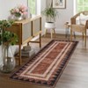 Washable Geometric Bordered Living Room Rugs, Contemporary Non Slip Low Pile Bedroom Carpet, Stain Resistant Dining Room Rugs - 4 of 4