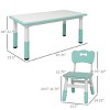 INFURNIC Kids Table Sets 5 Piece Toddler Table and Chair Set with Adjustable Height for Play, Green, 47.3"*23.5"*22.8" - 3 of 4