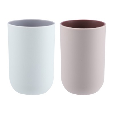 Unique Bargains Bathroom Toothbrush Tumblers Glass Cup For Bathroom Kitchen  Color Smoke Gray Amber 4.92''x3.03'' 2pcs : Target